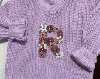 Embroidered Initial Sweater