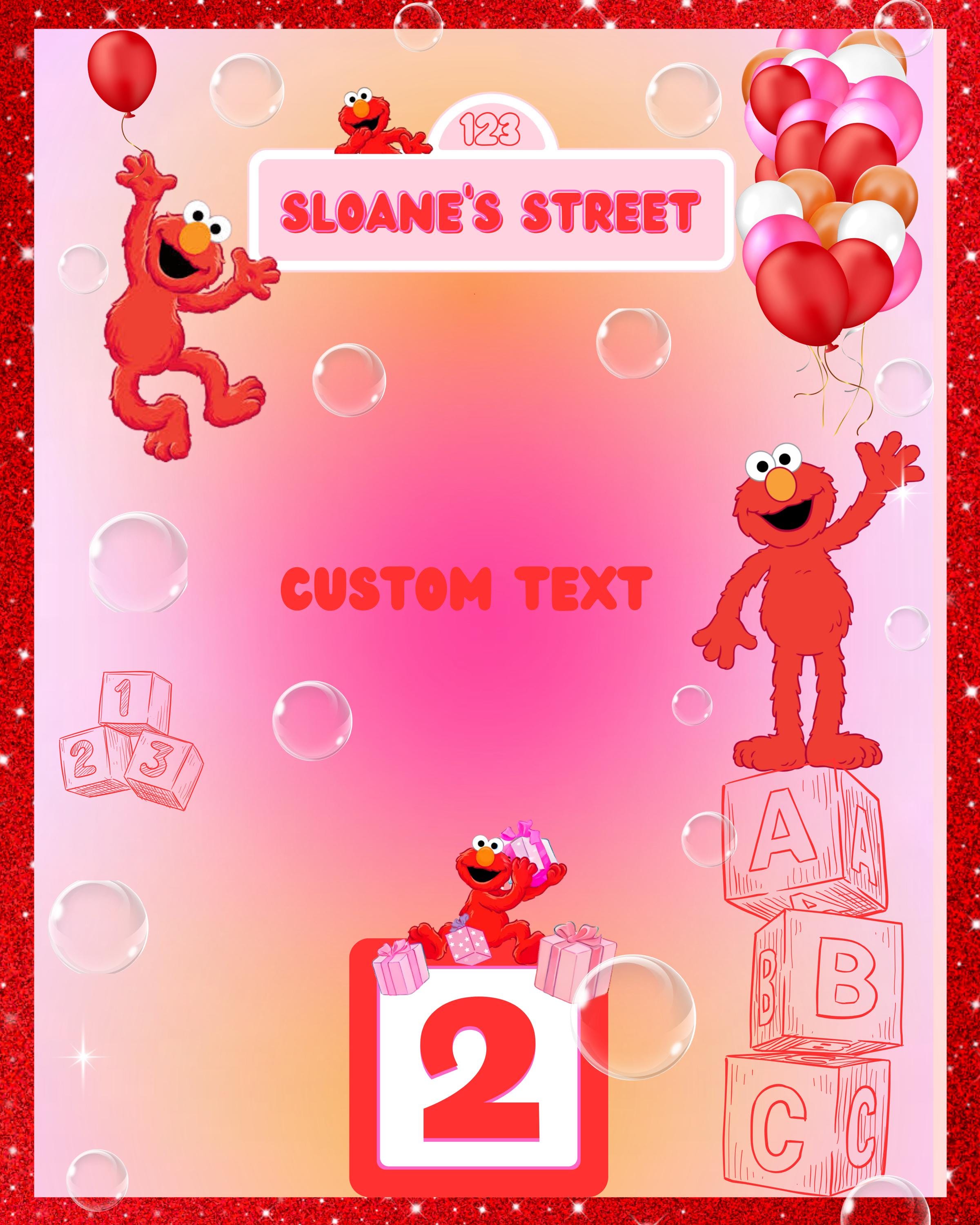 Elmo Birthday Sign: Sesame Street Party Decor (canva Editable) - Etsy