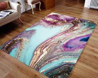 Epoxy Patterned Rug, Gold Dust Epoxy Patterned Carpet, Colorful Design Rug, Living Room Carpet, Modern Rug, Design Mat,Special Design Carpet