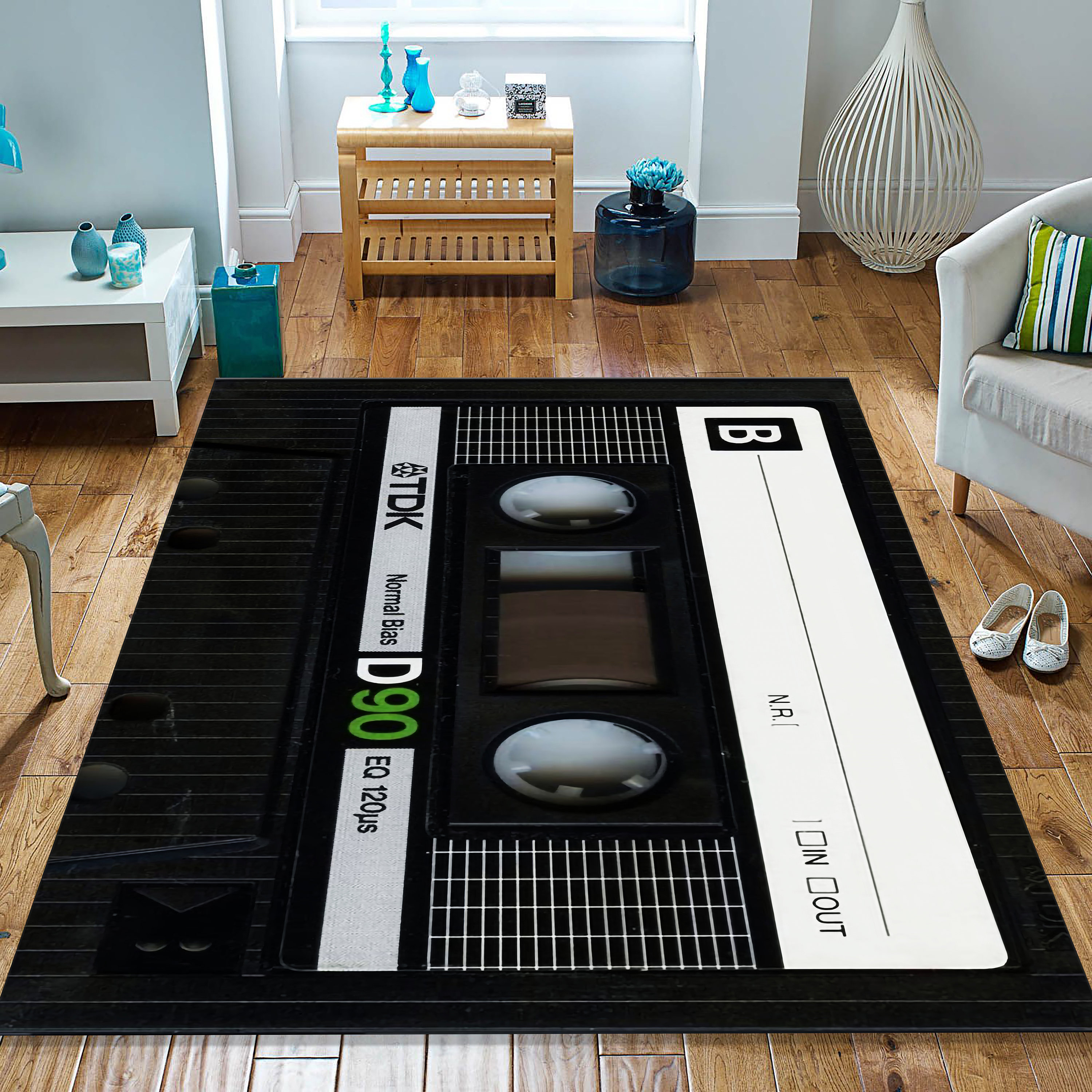 Nostalgic Tape, Retro Style Rug, Nostalgic Tape Themed, Music Room Rug ...