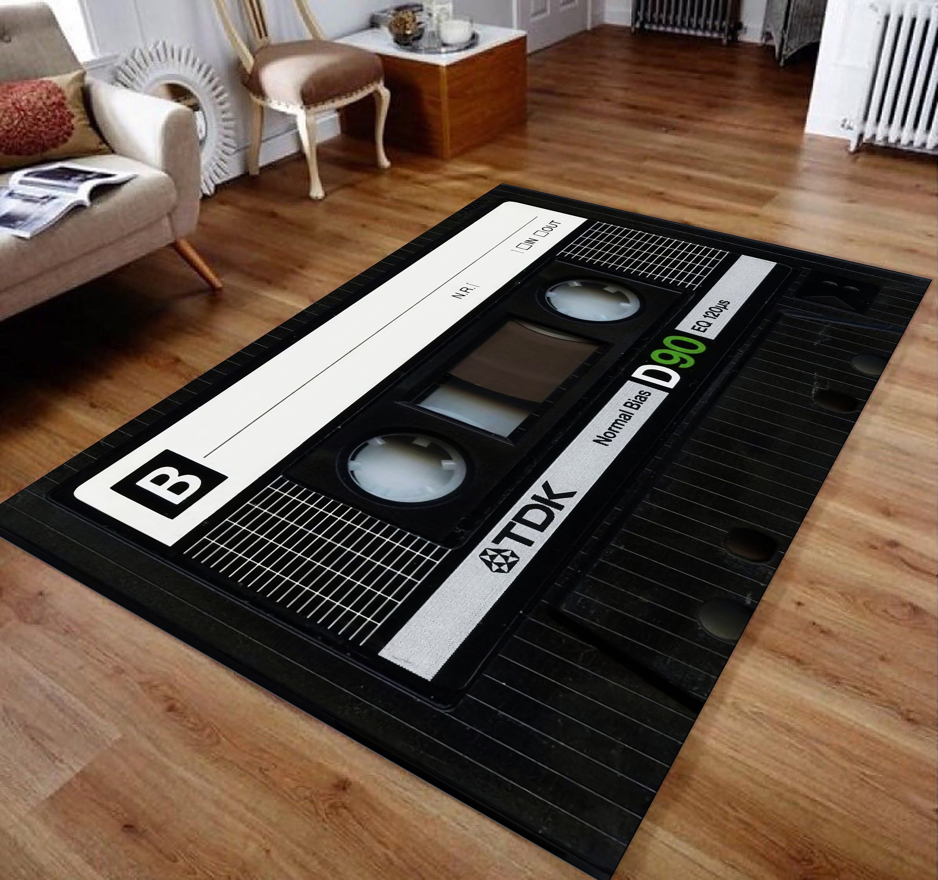 Nostalgic Tape, Retro Style Rug, Nostalgic Tape Themed, Music Room Rug ...