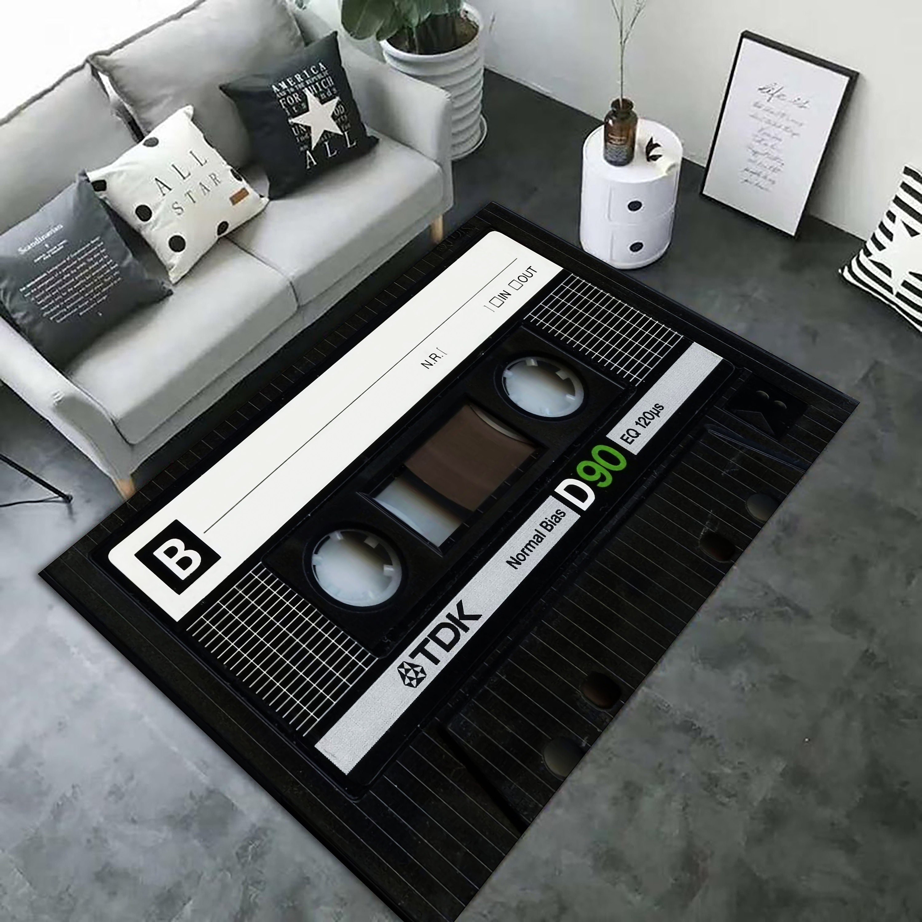 Nostalgic Tape, Retro Style Rug, Nostalgic Tape Themed, Music Room Rug ...