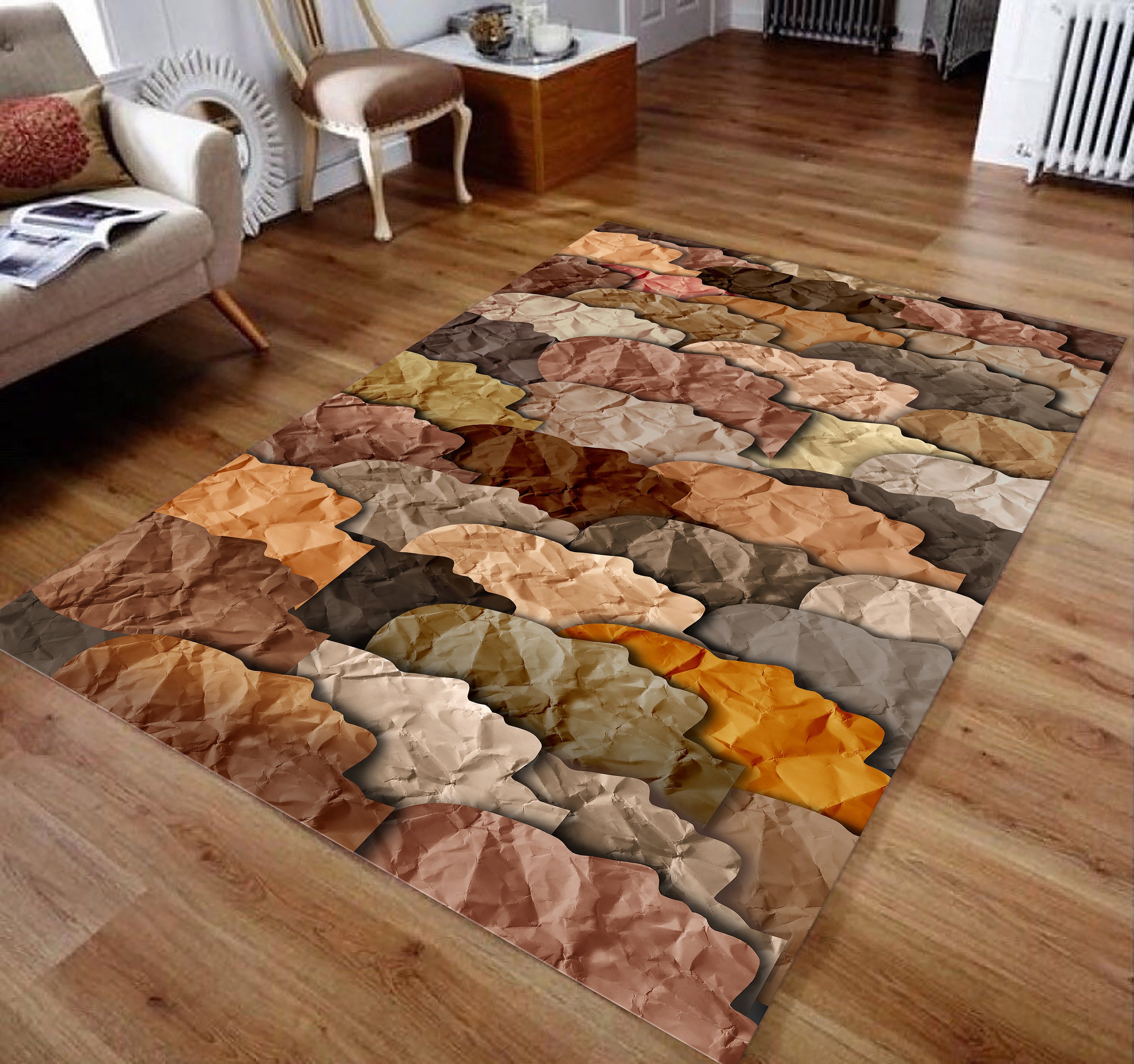 Paper Human Face, Colorful Home Rugs, Abstract Home Rugs, Artistic Rug ...