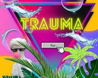 Vaporwave Trauma Graphic Design for stickers, prints, heat transfers