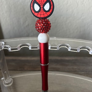 Spiderguy|Custom Beaded Pens|Character Pens|Beaded Pens|SpiderguyBeaded Pen|Spidey Man|Super Hero Beaded Pen|Ballpoint Beaded Pens|Gifts|