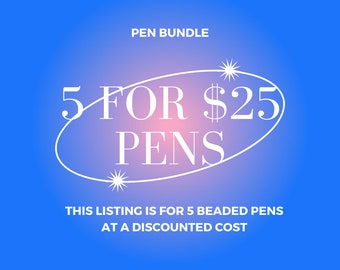 Pen Bundle | Beaded Pens | Bundle Pens | Silicone Beaded Pen | Cute Pens | Pens | Beaded Pen Items | On Sale | Custom Made Beaded Pens
