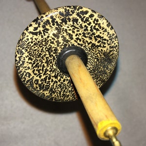 Speckled Jasper semiprecious stone donut drop spindle 10.5&quot; shaft weight 1.15oz