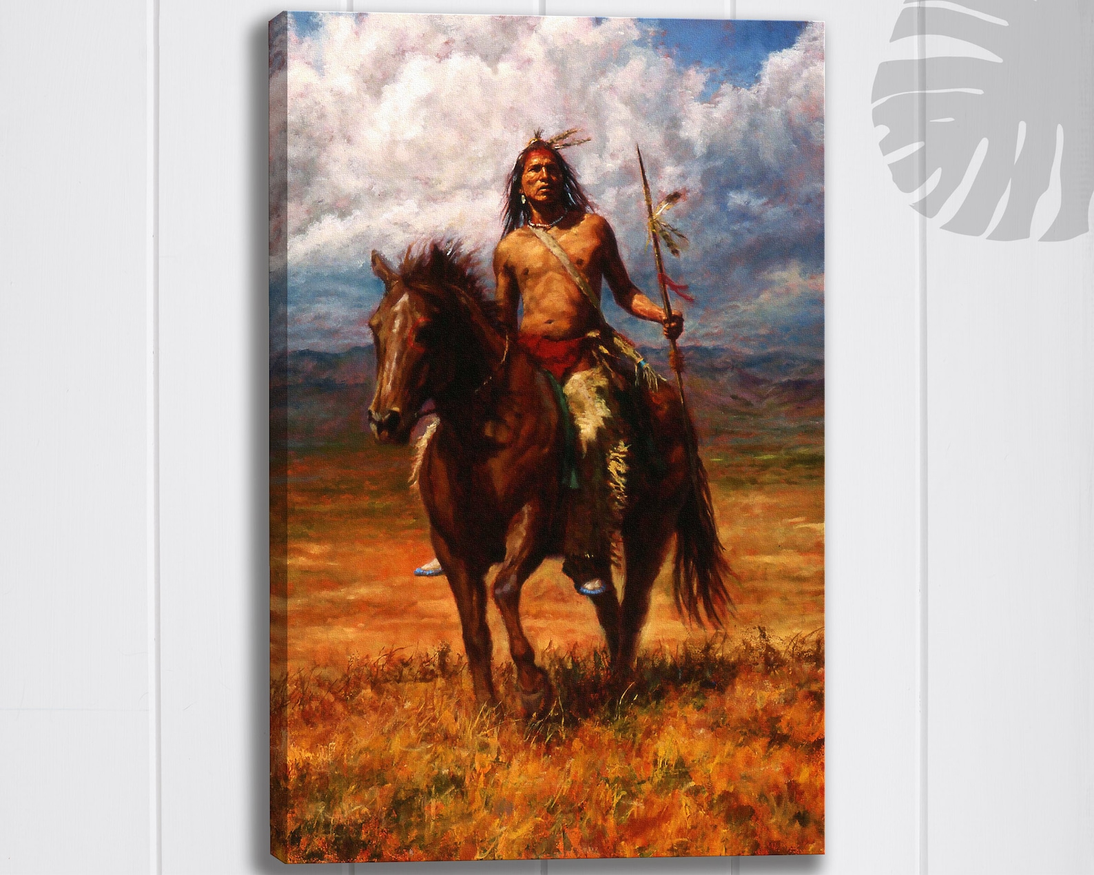 Plains Indian Native American Art | Cherokee With Brown Horse and ...
