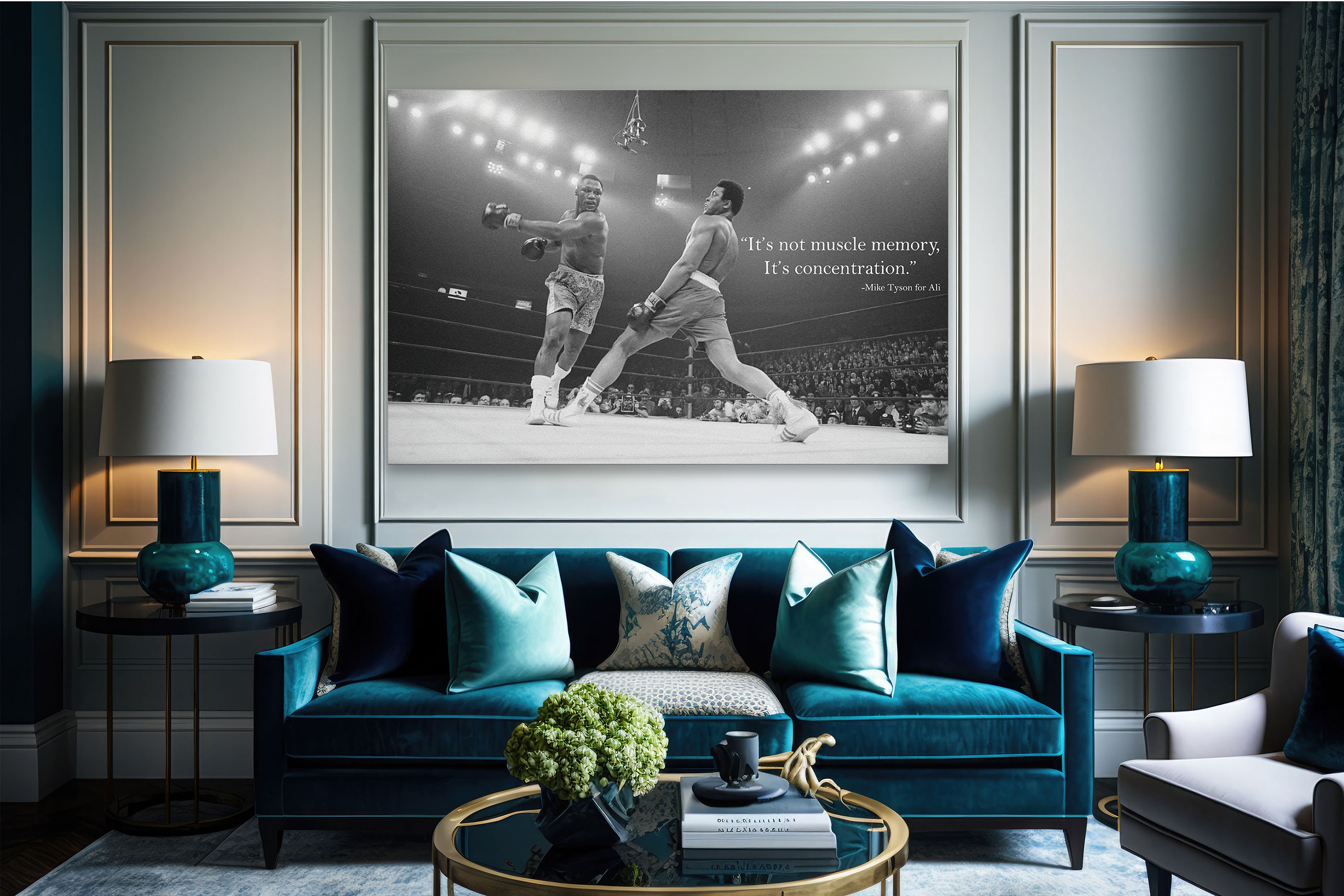 THEGIS Affiche Sur Toile Muhammad Ali Vs Joe Frazier - Décoration Murale 30x30cm Sans Cadre