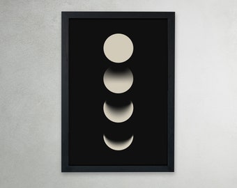 Moon Phase Wall Art Prints | Black and white Moon poster | Minimalist Abstract | Boho  Lunar Phases wall art | Modern Home Decor