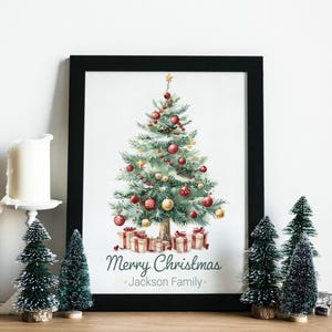 Weihnachtsbaum Druck | Weihnachtsposter | Weihnachten personalisierte Familienname druckbare Kunst | Weihnachtsbaum-Karte