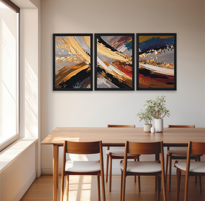Abstract Art Print Set of 3 | Modern Neutral Abstract Gallery Wall Art ...