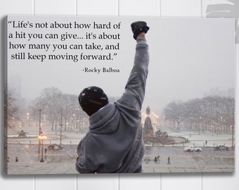 Rocky Balboa Quote Movie Canvas Wall Art | Inspiring Rocky Poster Print | Motivational Gift for Him | Fitness Room Decor | About Power Quote