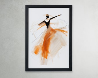 Fashion Drawing Dancing Women Minimalist Wall Art | Fashion Poster Print | Abstract  Woman Poster