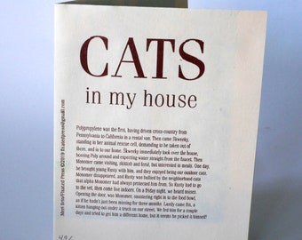 Cats in My House Zine - Risograph printed - single page structure