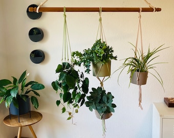 Recycelte Blumenampel Boho-Dekor minimalistischer Makramee Pfanzenaufhänger Wandbehang Pflanzendeko Zimmerpflanze, macrame plant hanger