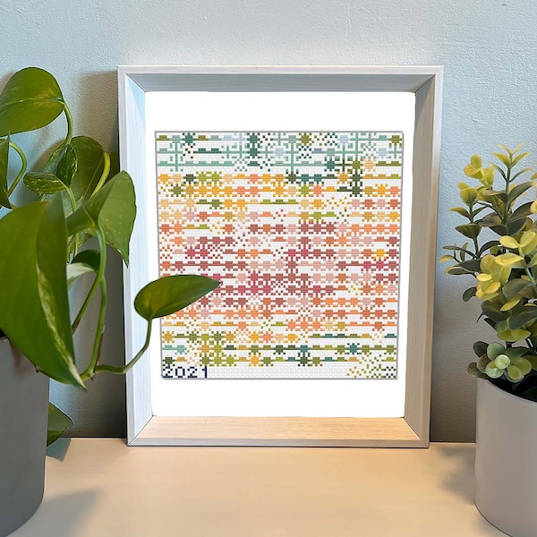 Annual Weather Chart Cross Stitch Pattern - instant pdf download