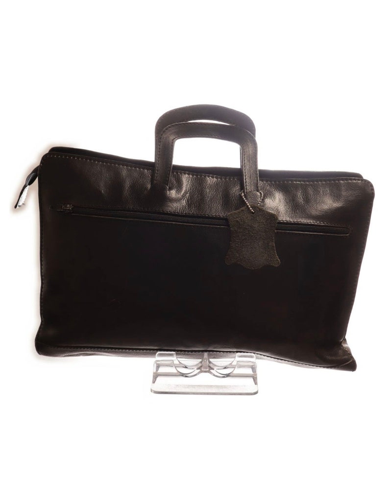 Seltene Vintage MP Leder Aktentasche Herren Damen, braune Leder Aktentasche, Rechtsanwälte, 15-Zoll-Laptoptasche, echte Ledertasche, Arbeit Bild 2