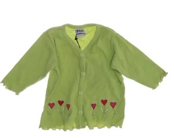 Children green cardigan kids