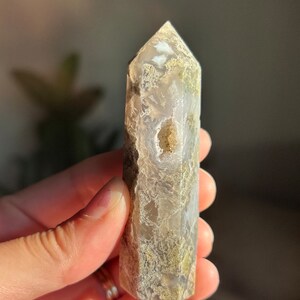 Druzy Moss Agate Tower ~ Moss Agate Tower With Druzy ~ Beautiful Moss Agate Tower ~ Moss Agate ~ Agate Tower ~ Crystal Tower