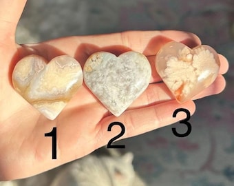 YOU PICK Flower Agate Heart ~ Beautiful Flower Agate Heart ~ Flower Agate Heart ~ Flower Agate ~ Crystal Heart