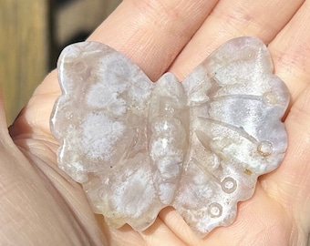 Gorgeous Flower Agate Butterfly ~ Flower Agate ~  Butterfly Carving ~ Crystal Carving ~ Decor Crystal ~ Natural Stone ~ Aesthetic Crystal