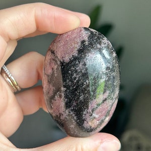 Beautiful Rhodonite Palm Stone ~ High Quality Rhodonite Palm Stone ~ Rhodonite