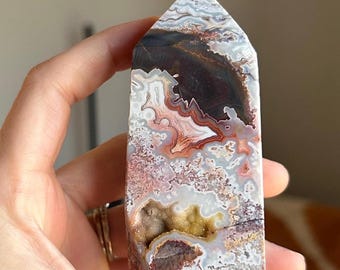 High Quality Crazy Lace Agate Tower ~ Crazy Lace Agate ~ Mexican Crazy Lace ~ Banded Agate ~ Crystal Gift ~ Natural Crystal ~ Healing Stone