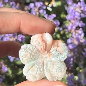 Beautiful Flower Agate Flower Carving ~ Sakura Agate ~ Flower Agate Carving ~ Flower Agate ~ Flower Agate Rose Carving