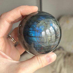 Gorgeous Labradorite Sphere ~ Flashy Labradorite Sphere ~ Blue Flash Labradorite ~ Labradorite ~ Crystal Sphere