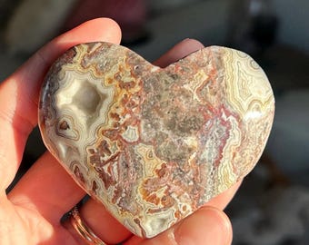 Stunning Crazy Lace Agate Heart ~ Druzy Crazy Lace Agate Heart ~ Mexican Crazy Lace Agate ~ Crazy Lace ~ Crystal Heart