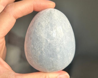 Large Blue Calcite Palm Stone ~ Blue Calcite Palm Stone
