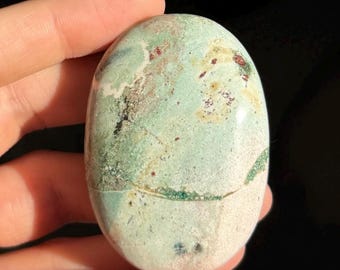 Pietra da palmo in diaspro unicorno ~ Pietra da palmo in diaspro marino pastello ~ Diaspro oceanico ~ Regalo di cristallo ~ Pietra tascabile ~ Pietra energetica ~ Pietra curativa ~ Reiki