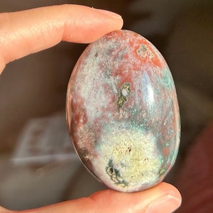 Beautiful Ocean Jasper Palm Stone ~ Ocean Jasper ~ Ocean Jasper Palm Stone