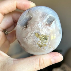 Gorgeous Ocean Jasper Palm Stone With Druzy ~ Ocean Jasper Palm Stone With Druzy ~ Ocean Jasper Palm Stone ~ Ocean Jasper
