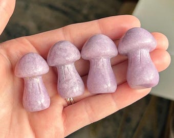 Intuitives Plektrum Lepidolith Pilz ~ Lepidolith Pilz ~ Lepidolith ~ Pilz Deko ~ Pilz Geschenk