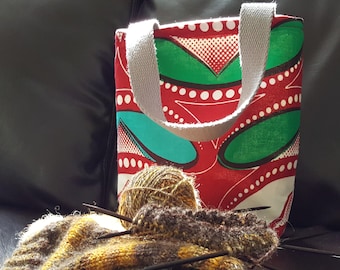 Red Bean Knitting Bag / Tote Bag