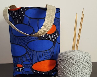 Cobalt Landscape Knitting / Tote Bag