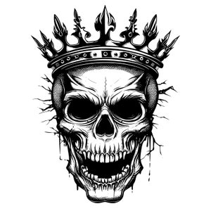 Angry King Skull | Skull Svg | Skeleton Svg | Skull Clipart | Skull Png | Skull Svg Bundle | Transparent | Instant Download | Vector |