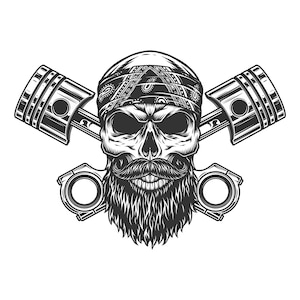 Mechanic Skull | Biker Skull Svg | Skeleton Svg | Skull Clipart | Skull Png | Skull Svg Bundle | Transparent | Instant Download | Vector |