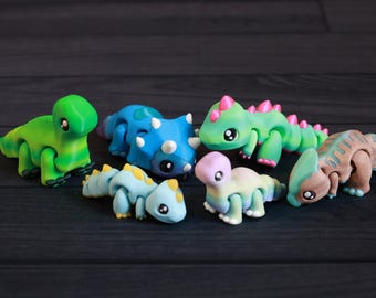 3D Printed Dinosaur Fidget Toy, Articulated Dino Cutie