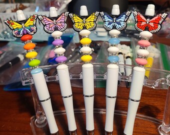 Butterfly beaded pens/Butterfly/Gift