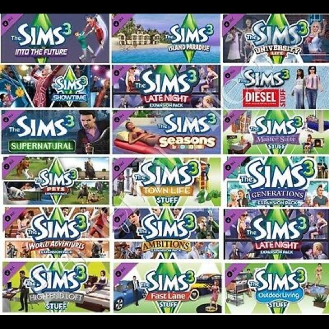 The Sims 3 Complete Collection Complete Expansion Pack Digital Download PC Etsy UK