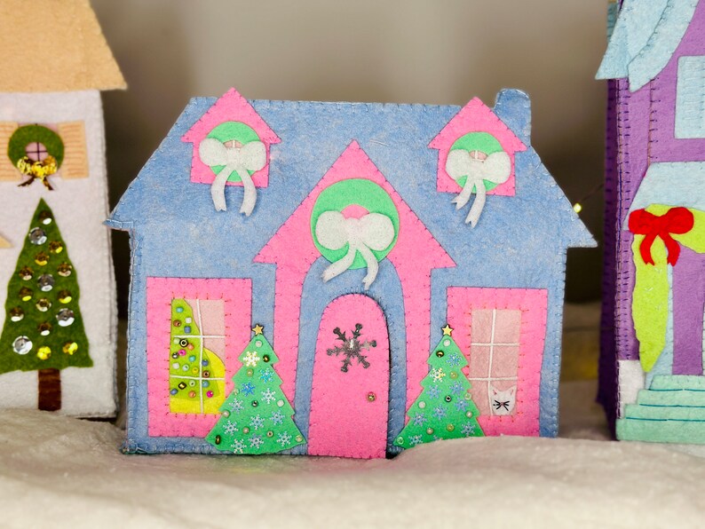 Large Christmas Village Houses Colonial Design Etsy