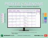 Prayer Request Calendar | Prayer Tracker | Excel Template
