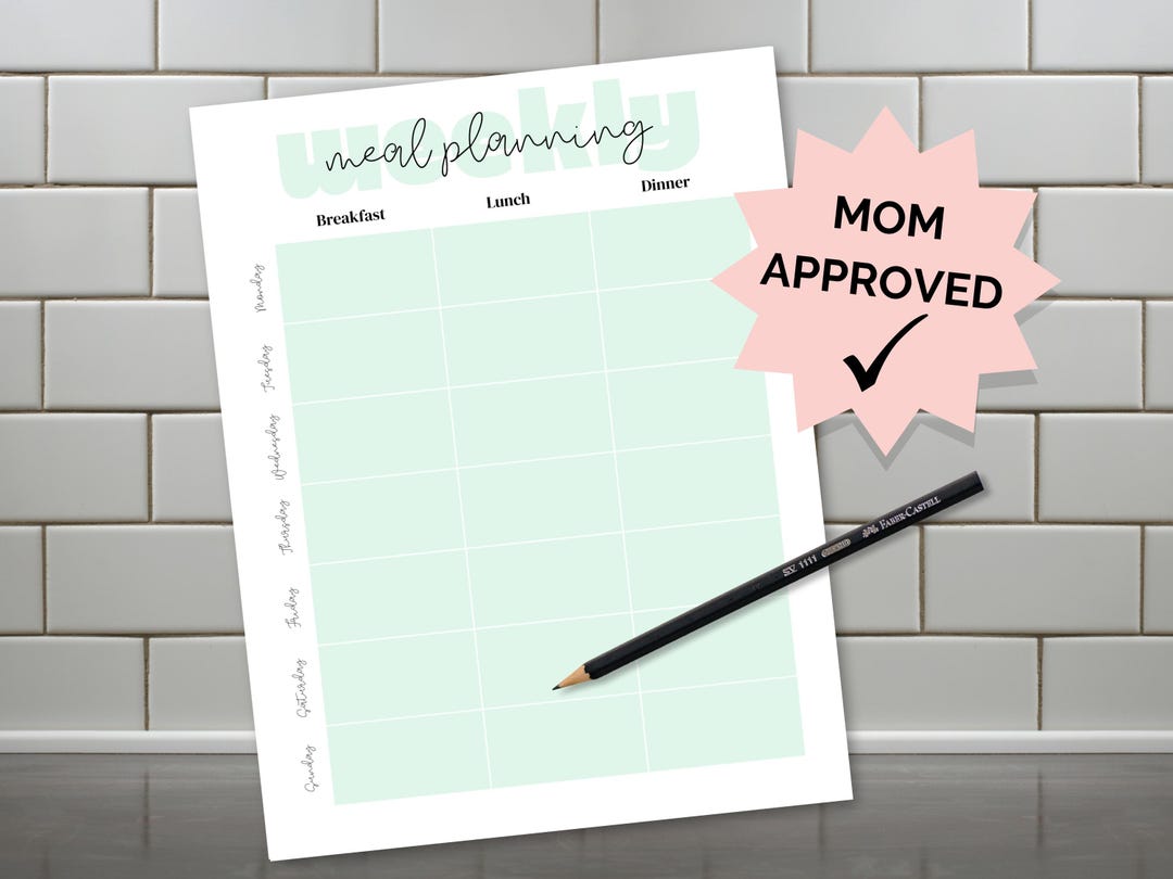 Weekly Meal Planner Template for the Busy Mom - Budget-friendly Food ...