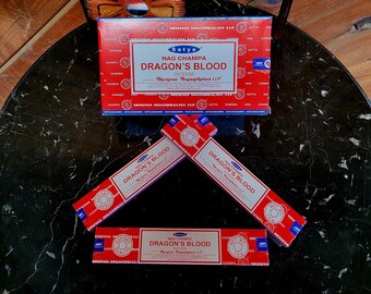 1 Box Nag Champa DRAGON's BLOOD Incense Sticks --- 15 g (grams) --- Satya Sai Baba