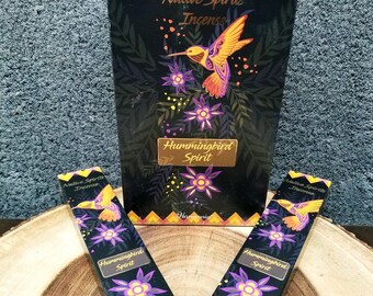 HUMMINGBIRD SPIRIT Incense Sticks --- PEPPERMINT Blend ---  15 gram package --- Harmonia Brand by Goloka