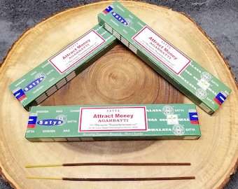 1 Box ATTRACT MONEY Incense Sticks --- 15 g (grams) --- Satya Sai Baba