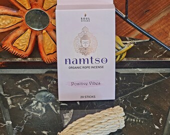 POSITIVE VIBES Rope Incense --- Organic Tibetan style ROPE incense---  20 ropes per package --- by SoulSticks